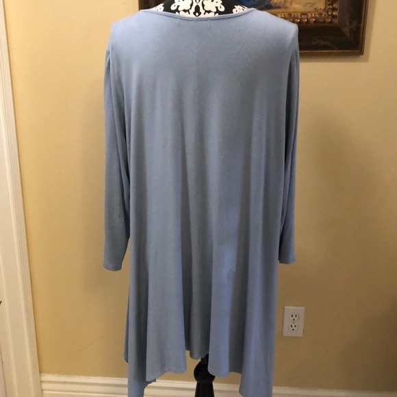 ⭐️ Comfy steel blue with zipper detail, asymmetrical long-sleeve tunic - Picture 4 of 10
